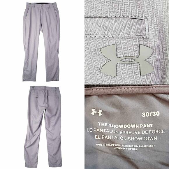 Under Armour Pants UA Golf Mens Size 30x30 Showdown Straight Leg Gray Flat Front - Picture 1 of 10
